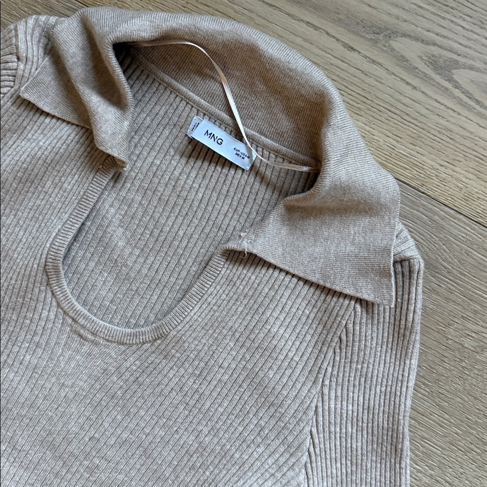 Mango Beige Ribbed Sweater - Picture 3 of 4